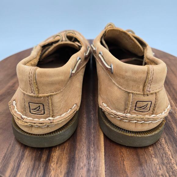 Sperry Top Sider Authentic Boat Shoes Men's 10 M Tan Sahara Leather 2-Eye Deck - Picture 5 of 8